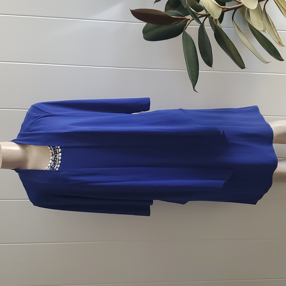TIANA B. BEADED DETAILED FRONT ROYAL BLUE DRESS SIZE 6
